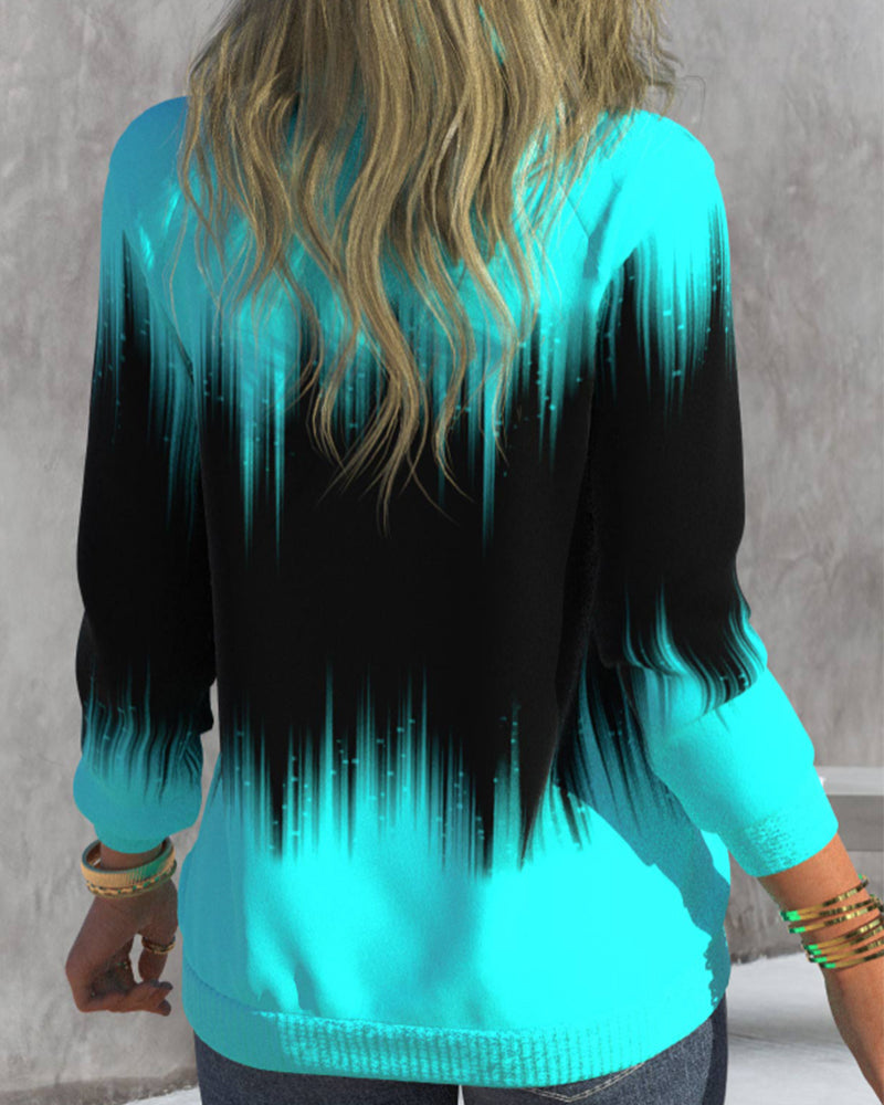 Mia™ | Sweter z wysokim kołnierzem i gradientowym nadrukiem