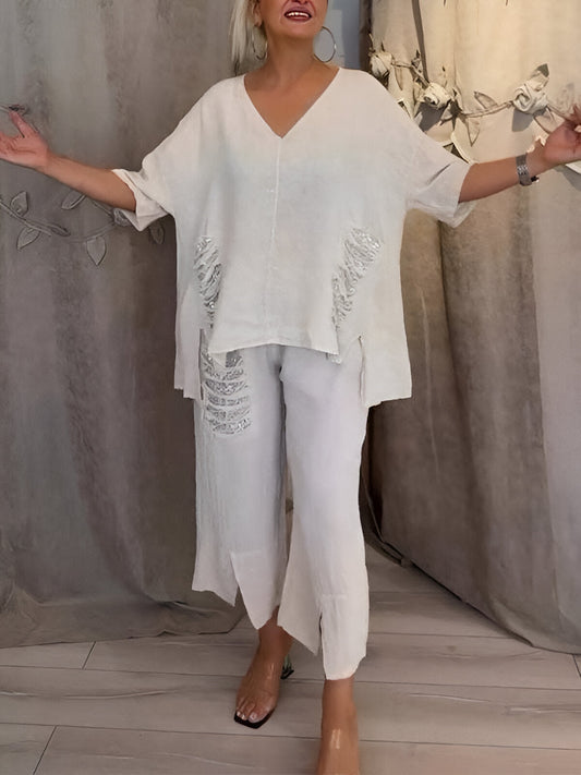 Claire™ | Letni zestaw dwuczęściowy z detalami