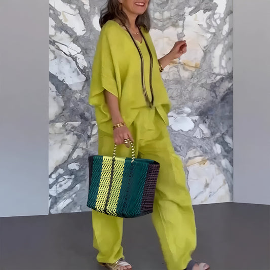 Elvyna™ | Swobodny zestaw z dekoltem w serek